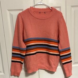 ASOS Pink Multicolor Striped Sweater